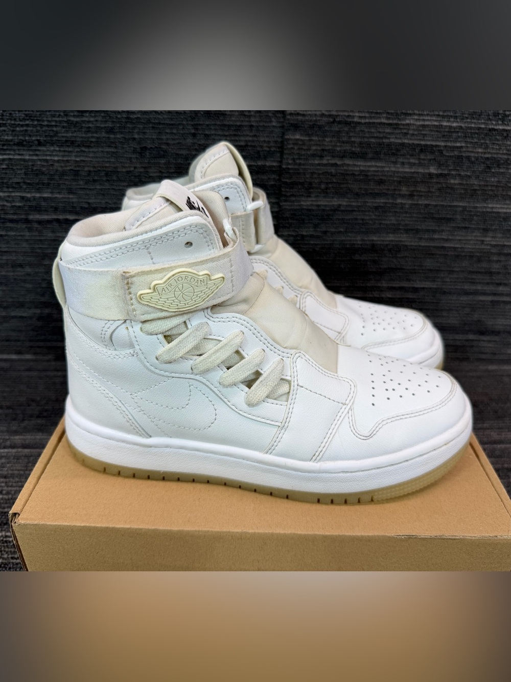 Jordan 1 Nova XX White High-Top Sneakers with Gum Sole   Women’s 6